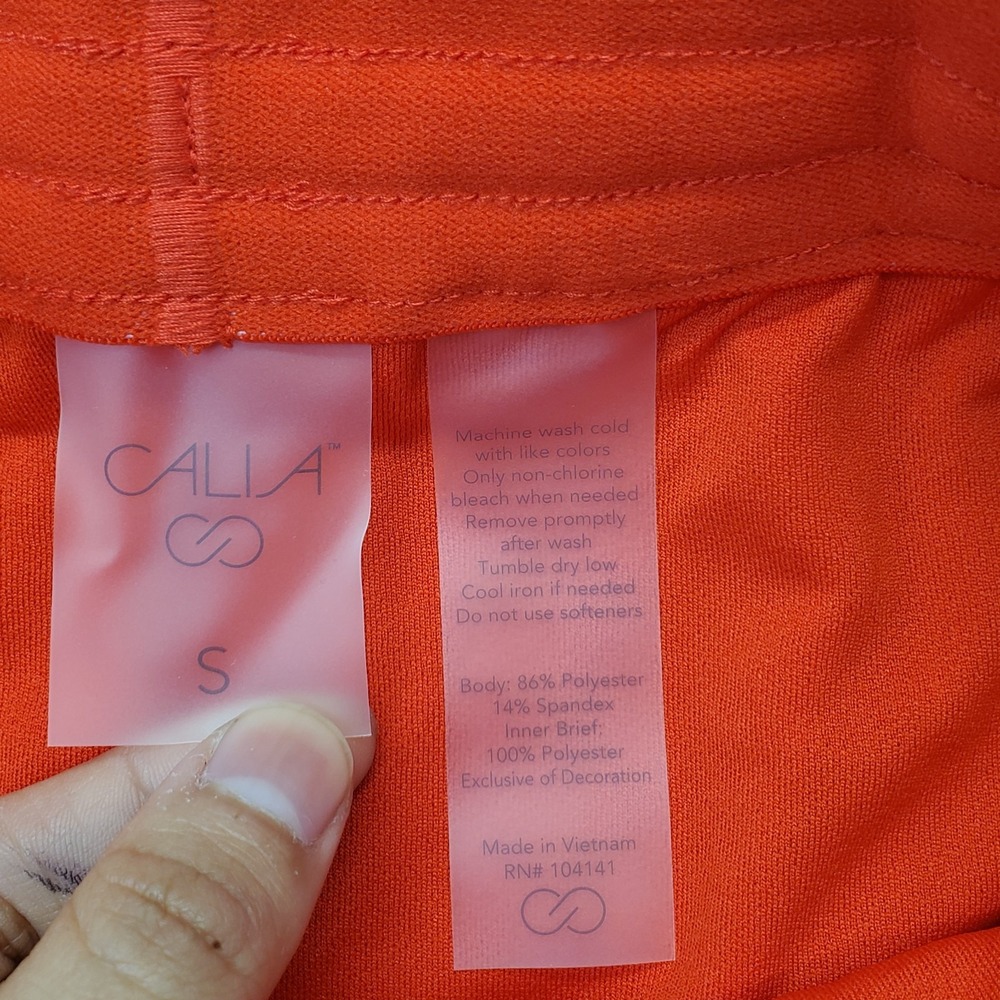Calia Step Up Shorts Womens Small Orange Quick Dry Wicking High Rise WAX15219N‎ - Picture 6 of 8